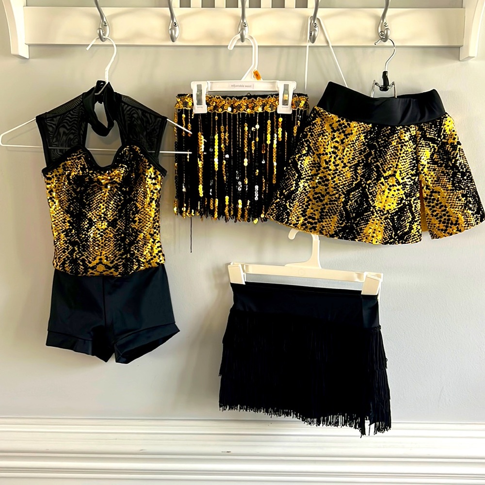 Black and Gold 4 piece Jazz Costume